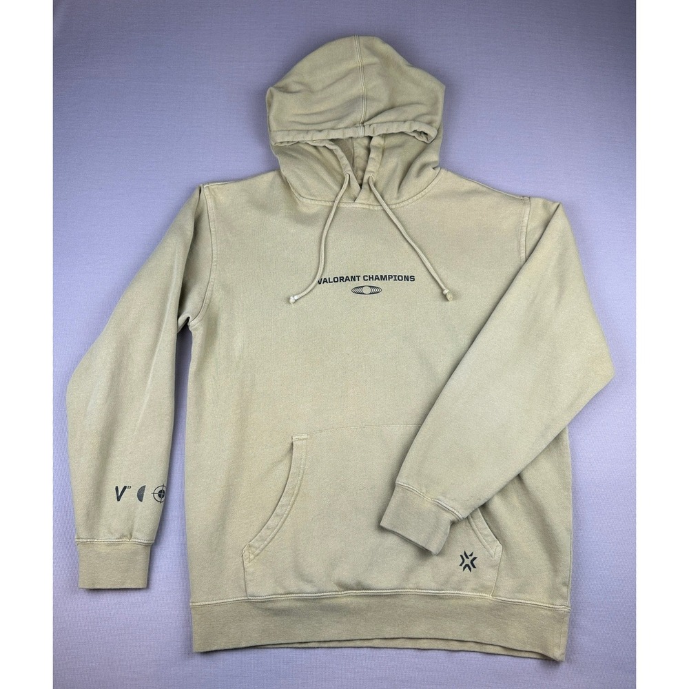 Riot Games Valorant Champions 2023 Hoodie Mens Medium Tan Graphic Sweatshirt